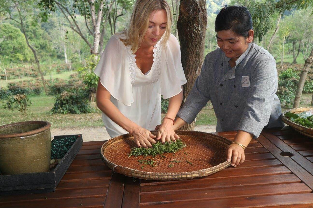 rolling tea leaves